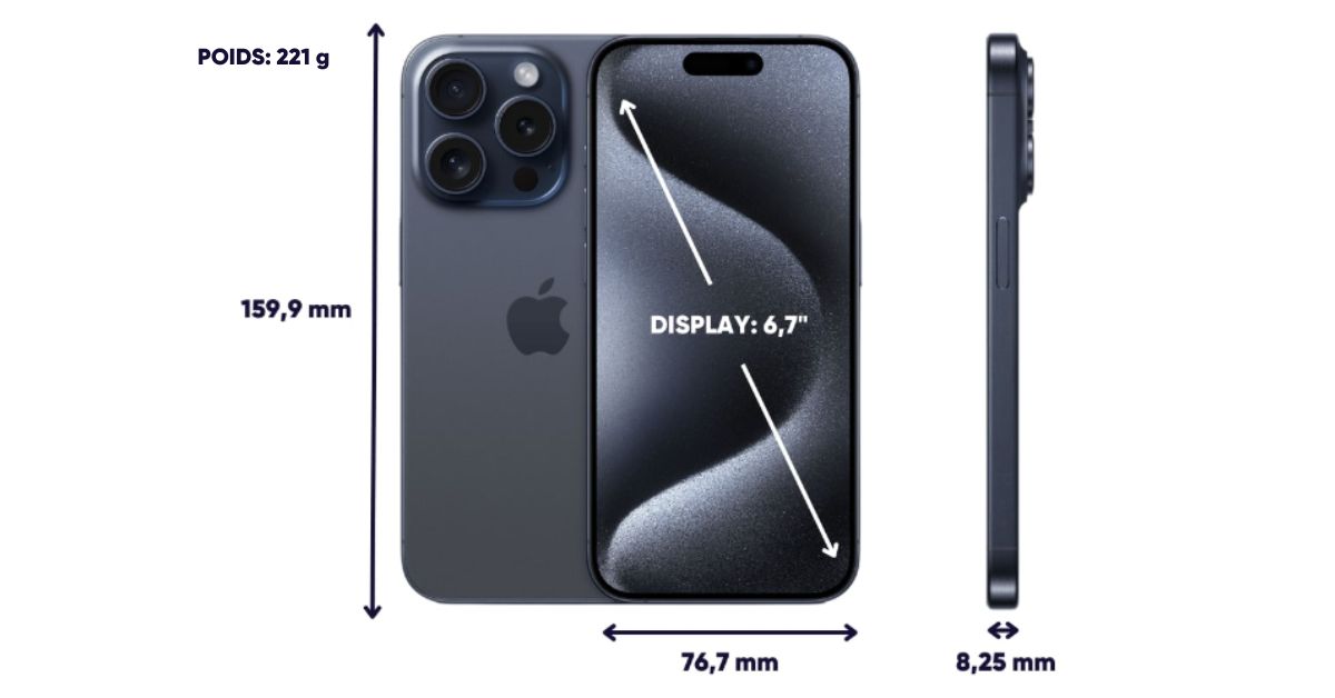 Dimensioni e peso iPhone 15 Pro Max